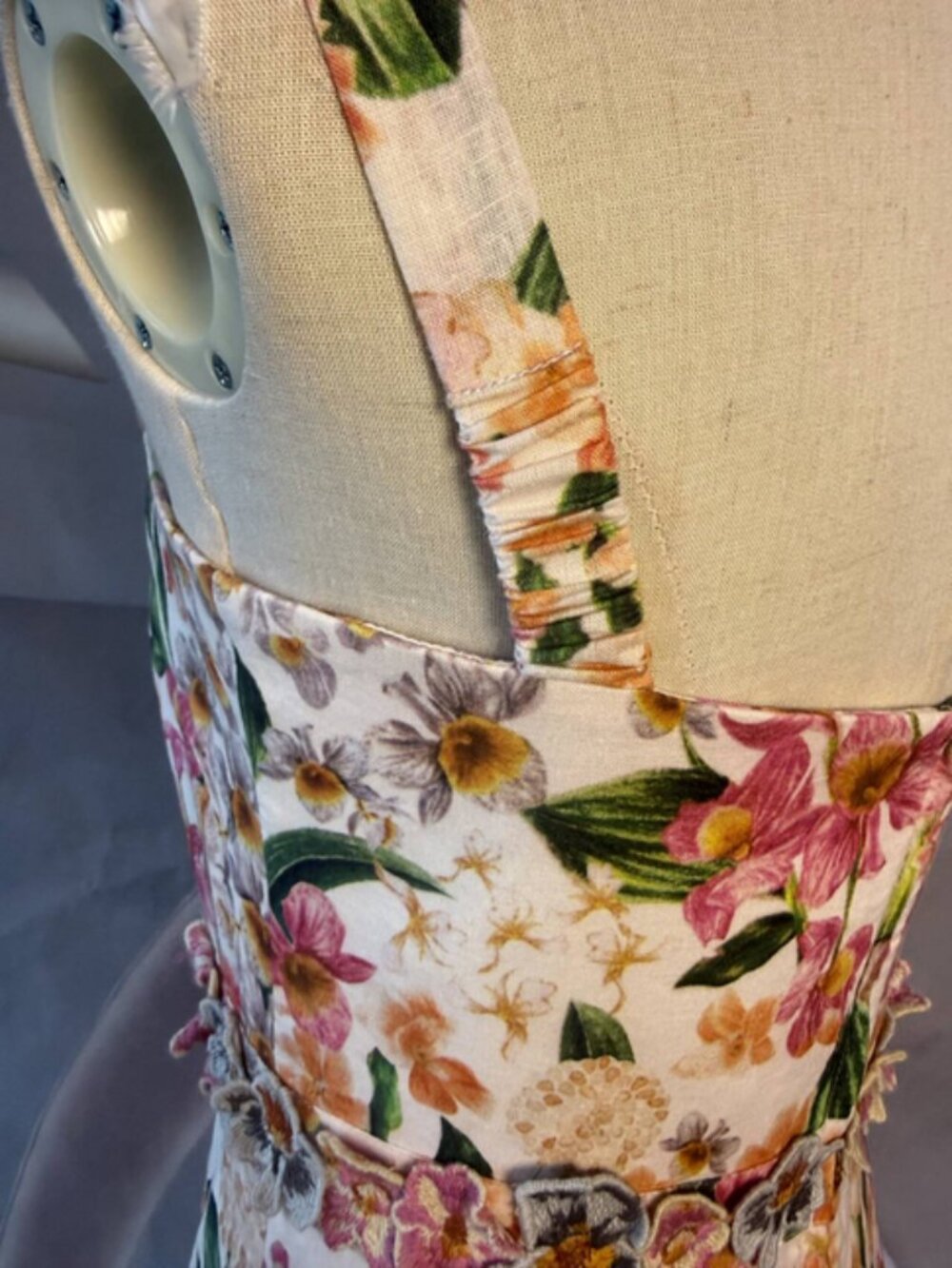 Agua by Agua Bendita Classic Square-Neck Pink Floral Print Maxi Dress - Picture 11 of 13